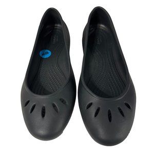 Crocs Kadee women’s size 10 black slip on flats shoes